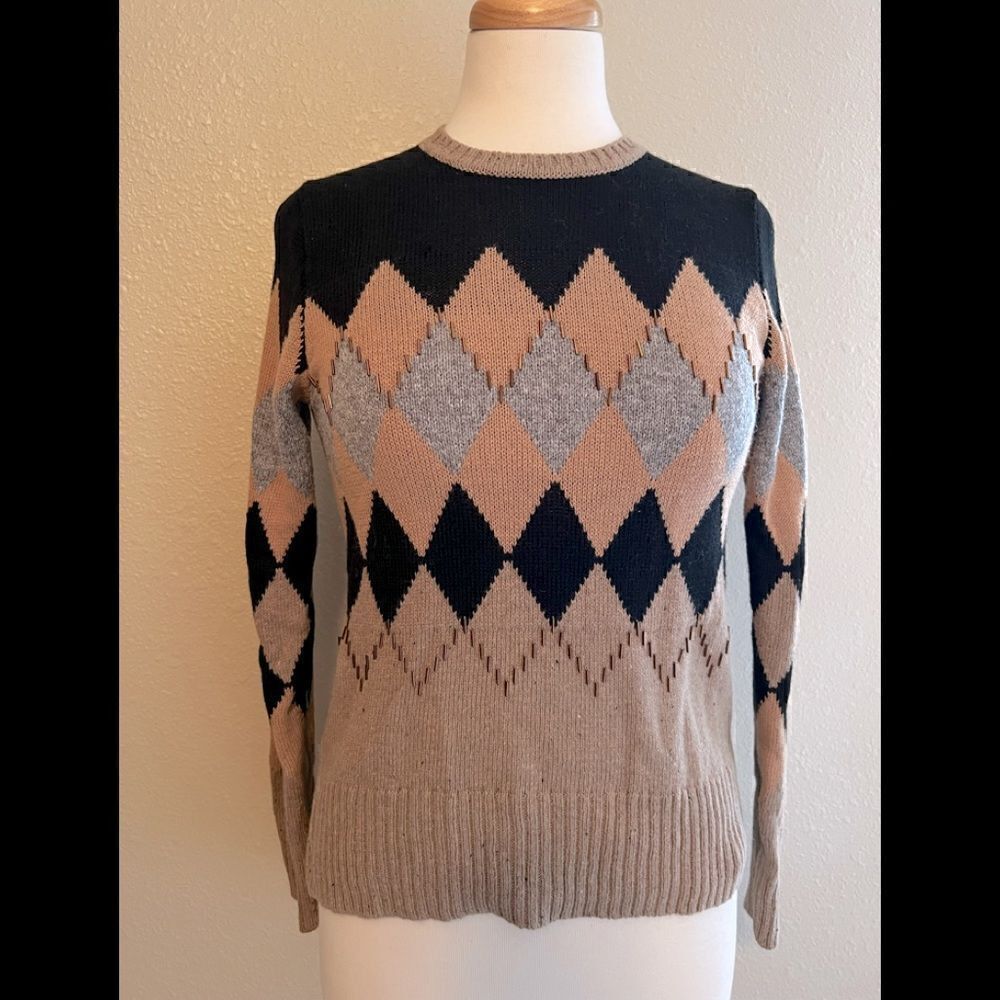 The Limited argyle sweater with beading